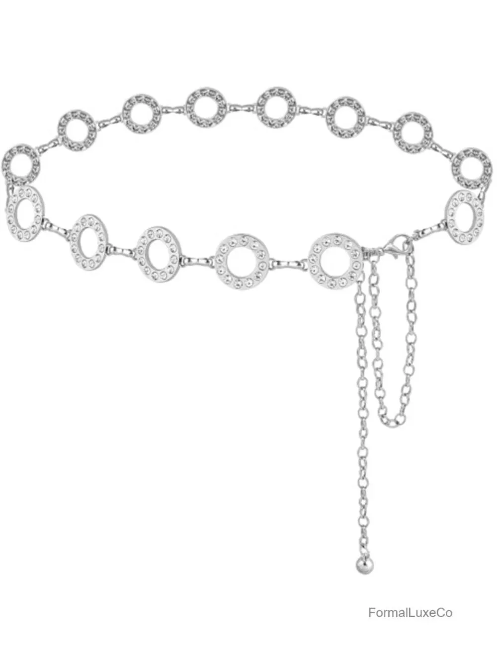Rhinestone Chain Belt Metal Waist Chain for Dress Party